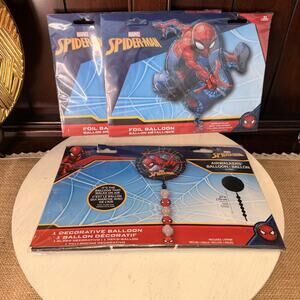 3pk Spider-Man Birthday Foil Balloons Airwalker Walking Balloon And Reg Foil